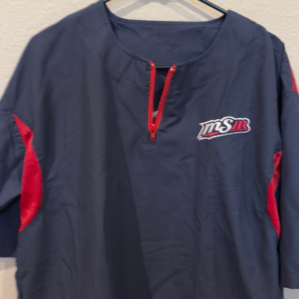 Baseball Cage Quarter Zip Jacket Pullover with Middle School Matchup Logo